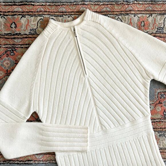 Vintage Metropolis Wool Blend Quarter-Zip Pullover Sweater - Picture 1 of 10